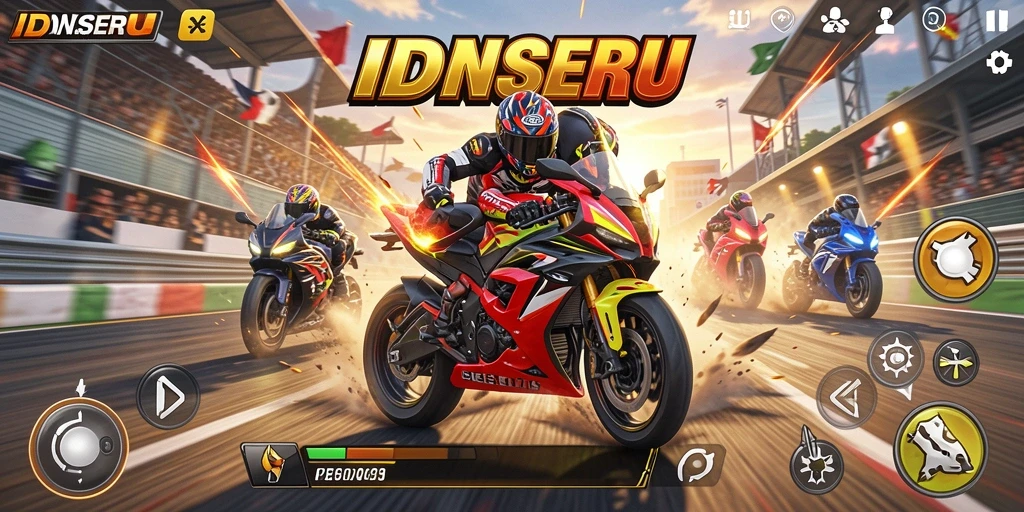 Gameplay balap motor yang seru dan mendebarkan