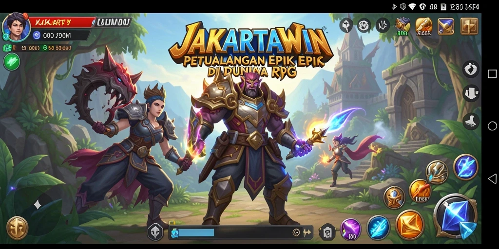 Menampilkan aksi seru dalam gameplay RPG JAKARTAWIN.