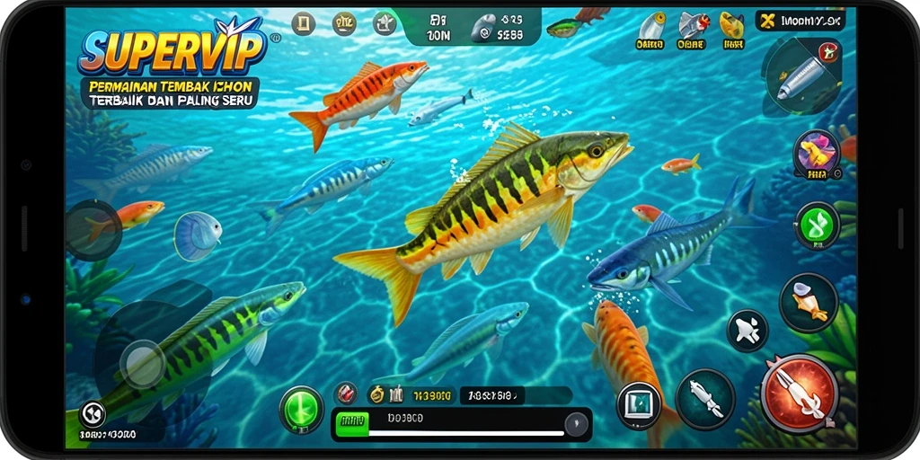 Tampilan gameplay SUPERVIP yang mendebarkan saat menembak ikan.